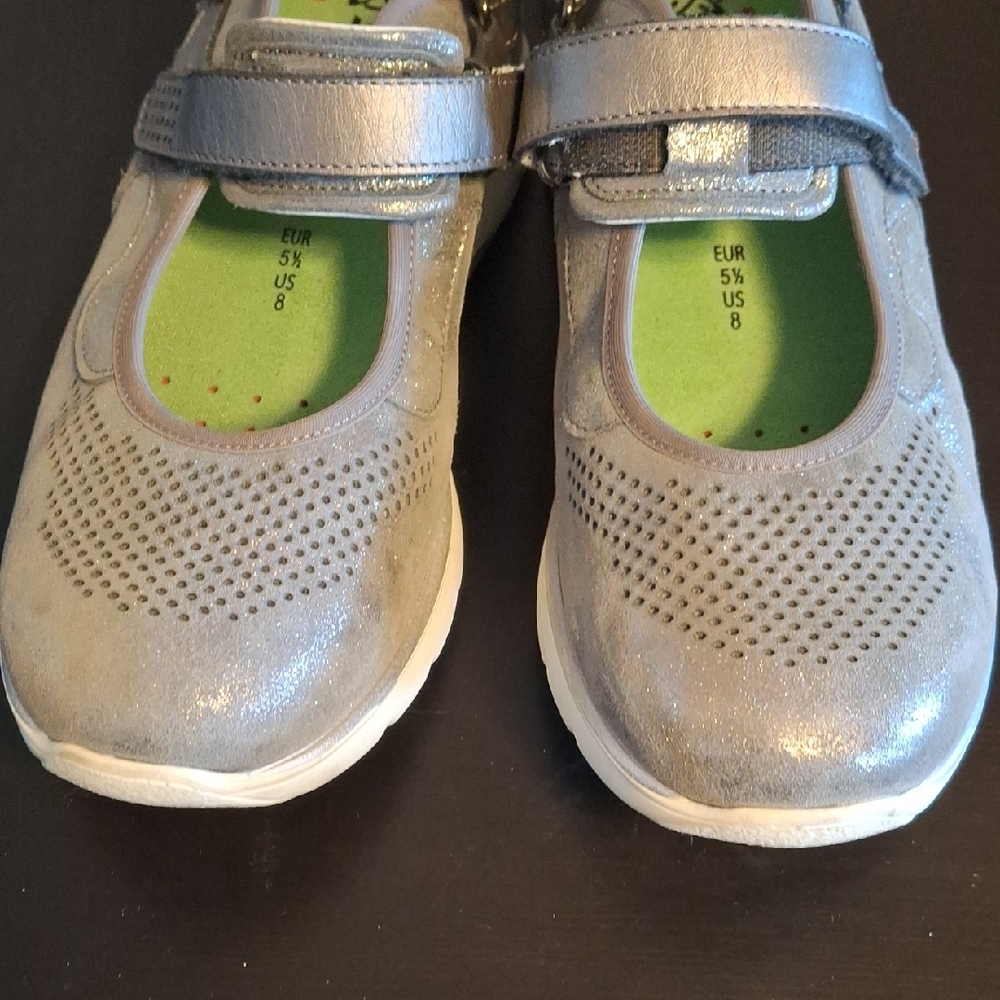 Sano by Mephisto Ilina Silver Metallic Leather Mary Jane Shoes Size 8 - Picture 8 of 10